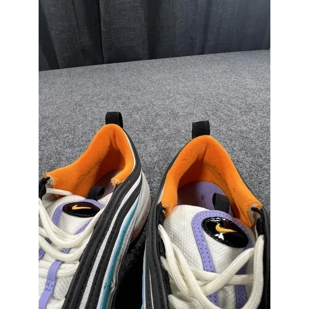 Nike Air Max 97 Shoes Youth Size 6.5Y Silver‎ Teal Orange Sneakers CW0989-001